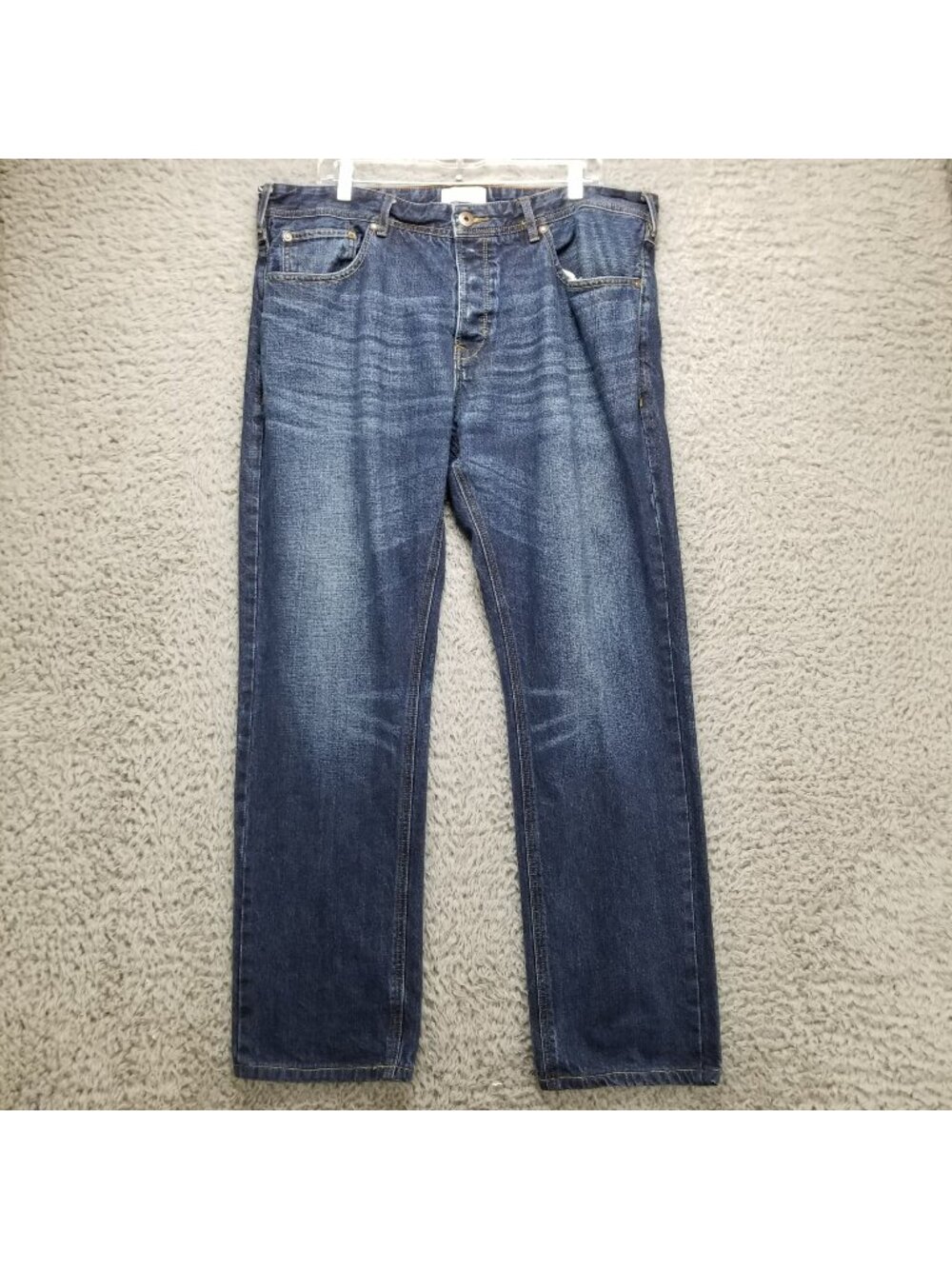 Jasper Conran Jeans Mens 38x32 Blue Straight Fit Stretch Button Fly Denim